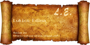 Lukics Edina névjegykártya